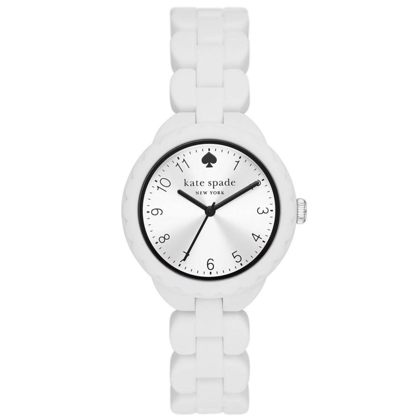 Women's Morningside Three Hand Quartz White Silicone Watch 34mm