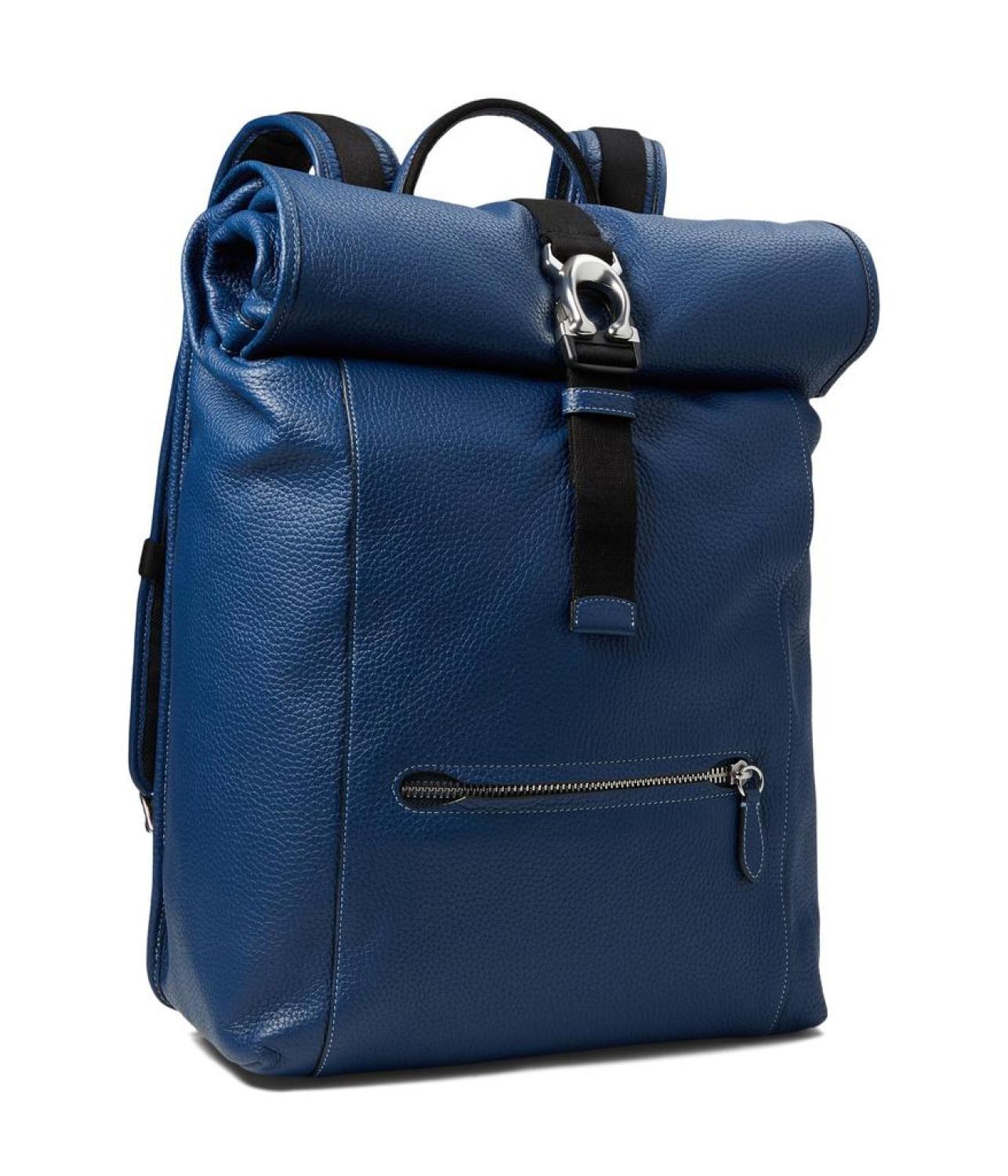 Beck Roll Top Backpack in Pebble Leather