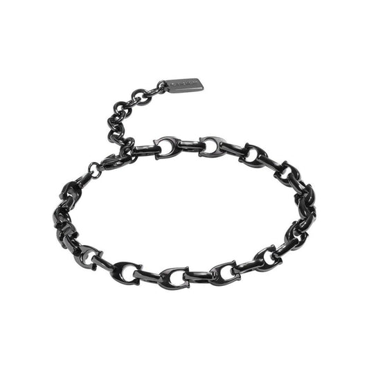 Black Signature Sculpted C Link Bracelet