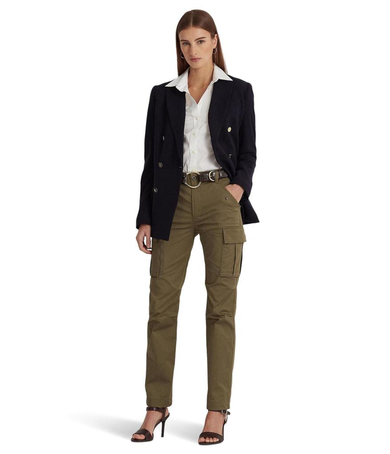 Petite Double-Breasted Wool Crepe Blazer