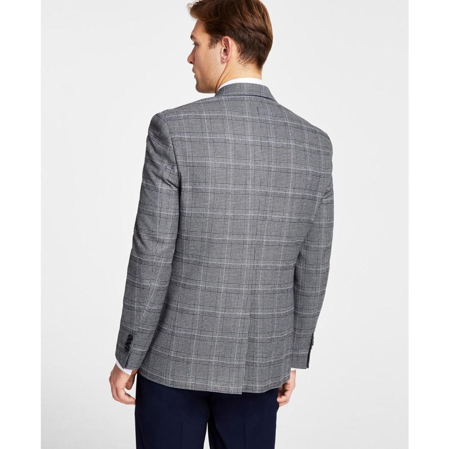 Men's Classic-Fit Stretch Plaid Sport Coat