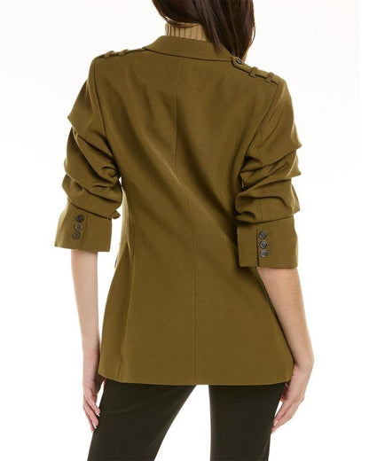 Michael Kors Gabardine Crush Cargo Wool Blazer