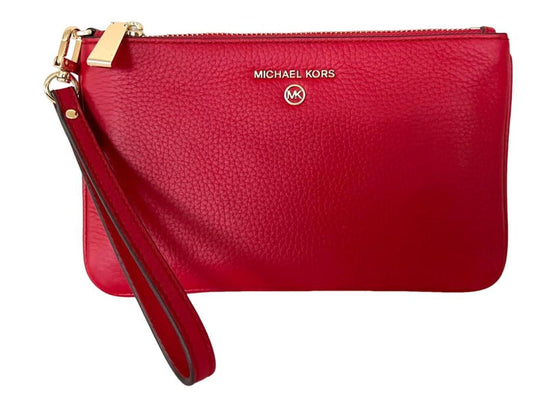 Michael Kors Jet Set Charm Pebbled Leather Top Zip Wristlet