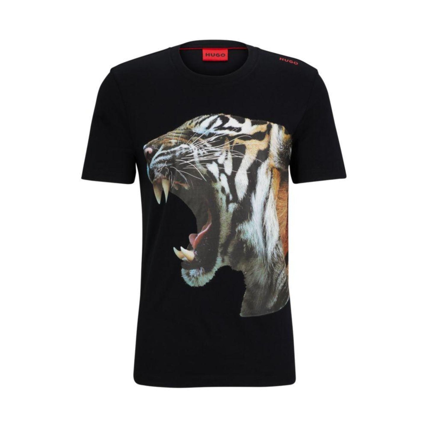 Cotton-jersey T-shirt with tiger graphic