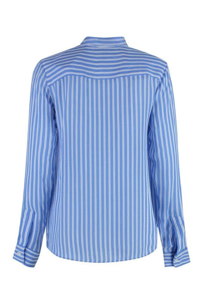 Michael Michael Kors Striped Tie-Neck Blouse