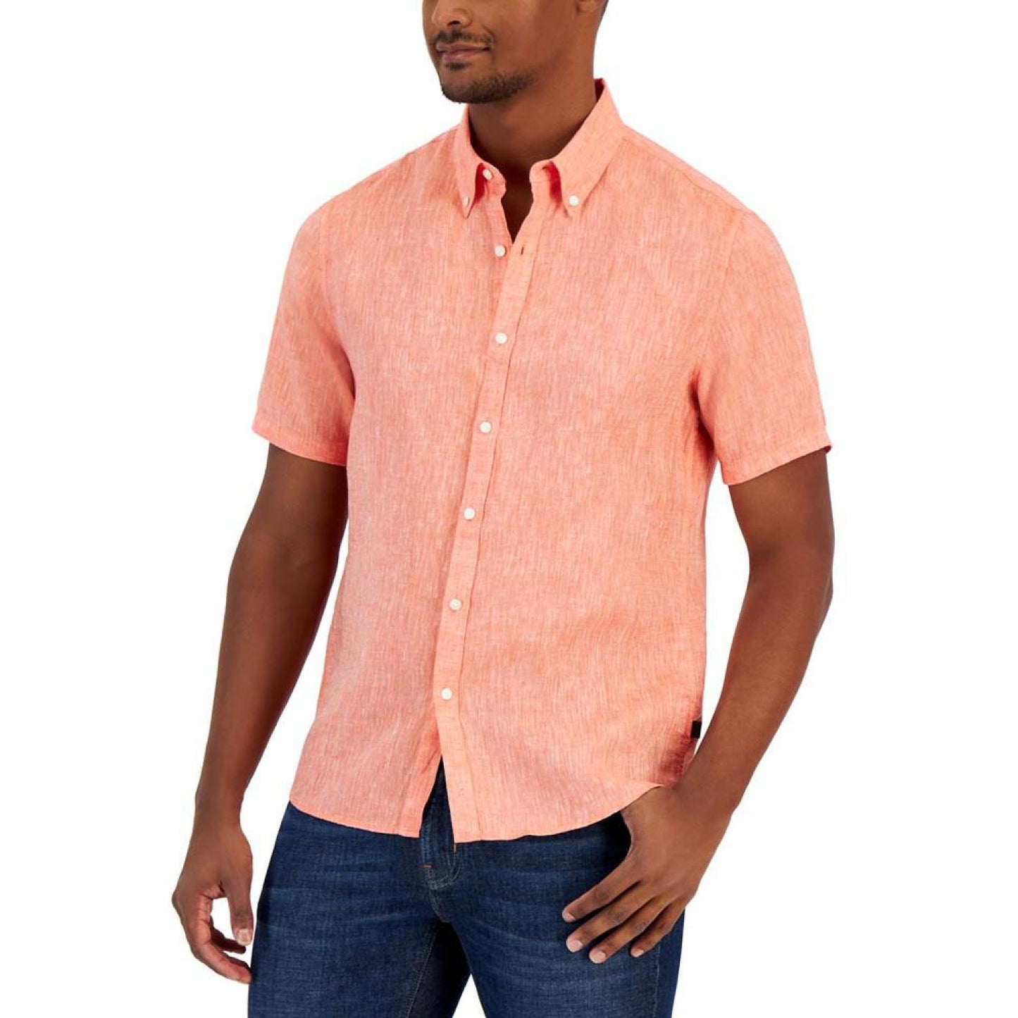 Men's Slim-Fit Yarn-Dyed Linen Shirt