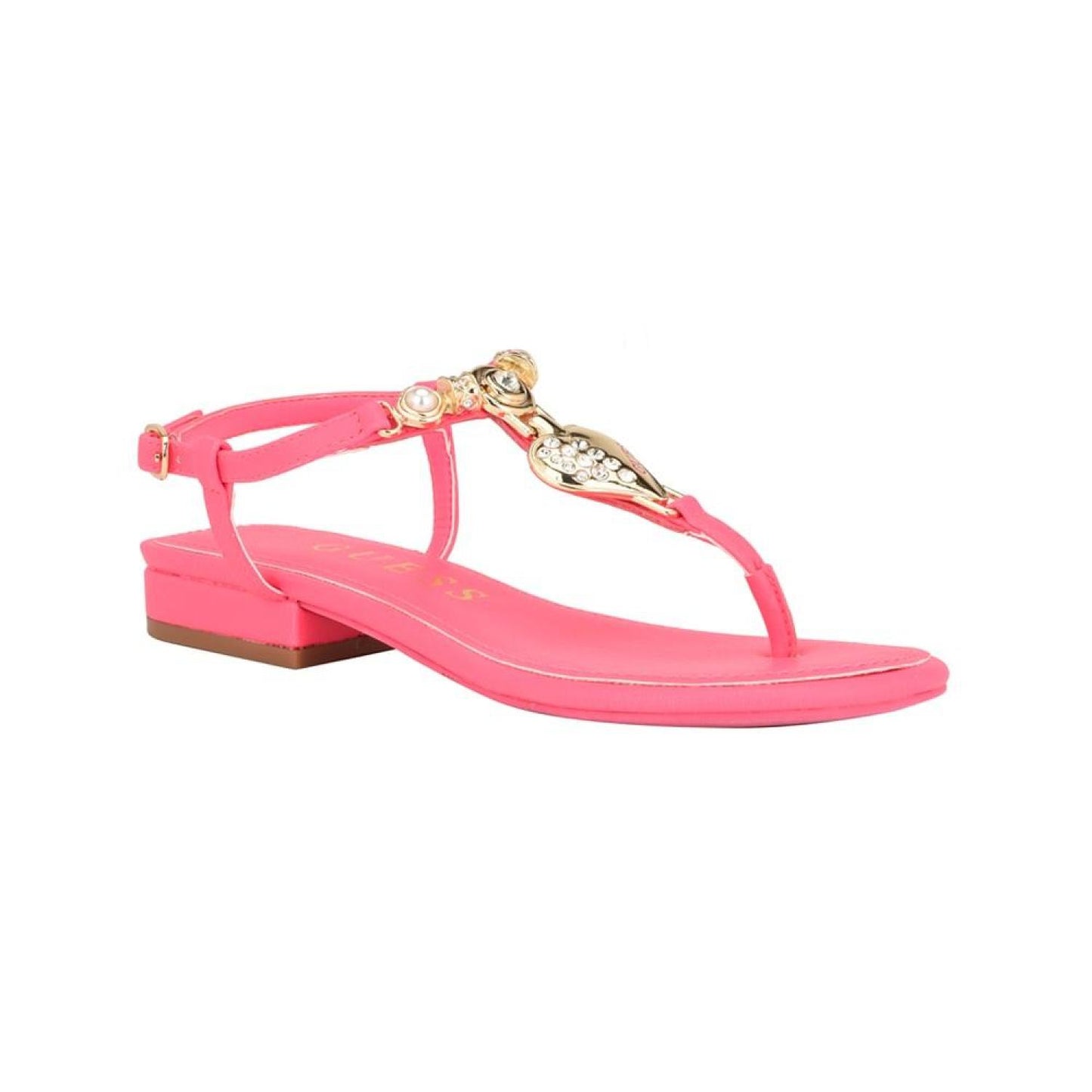 Women's Jiarella Flat T Strap Hardware Accent Sandals