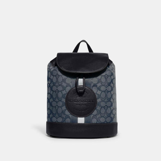 Coach Outlet Dempsey Drawstring Backpack In Signature Jacquard With Coach Patch And Stripe