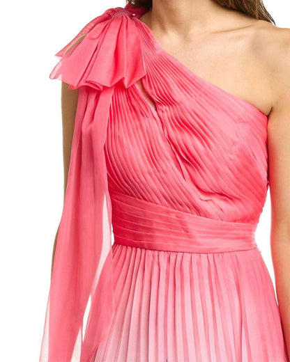 Marchesa Notte One-Shoulder Midi Dress