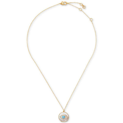 Gold-Tone Mother of Pearl Pendant Necklace, 16" + 3" extender