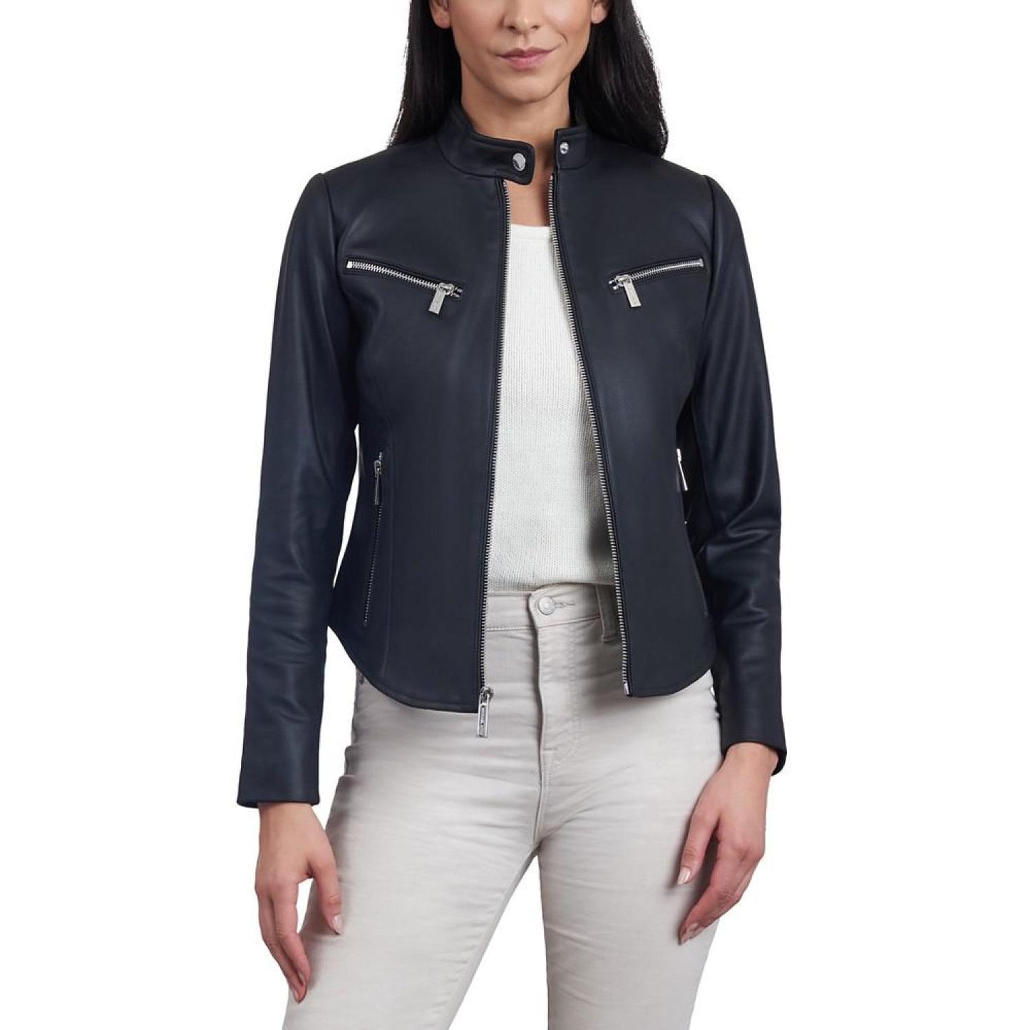 Women's Leather Racer Jacket