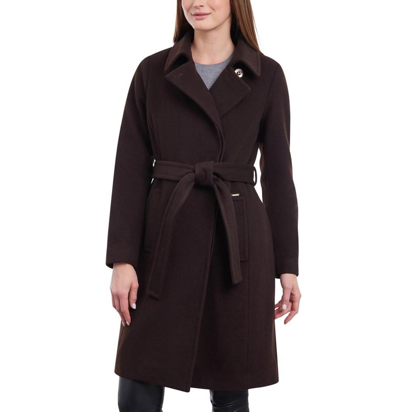 Women's Wool Blend Belted Wrap Coat