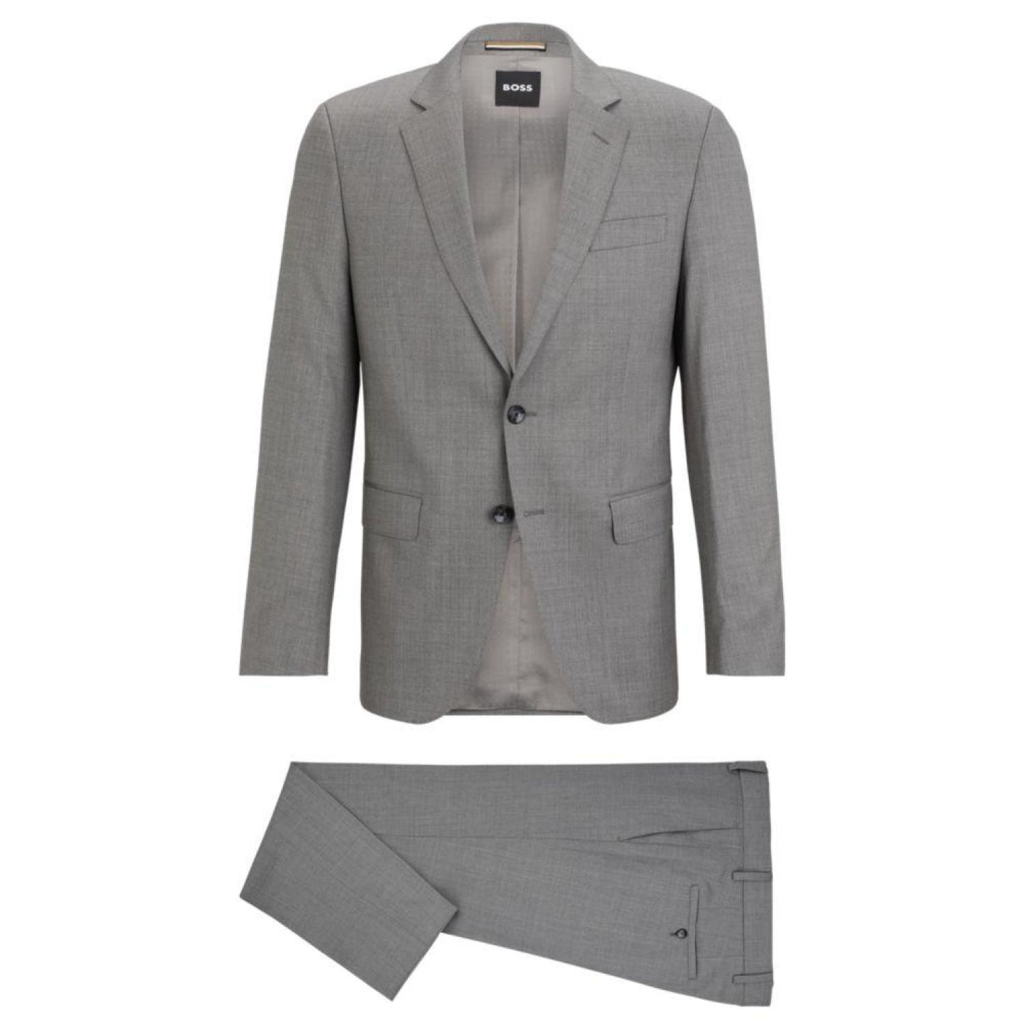 Slim-fit suit in melange stretch wool