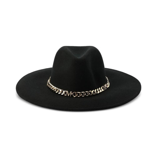 Women's Felted Wool Fedora with Chain Band