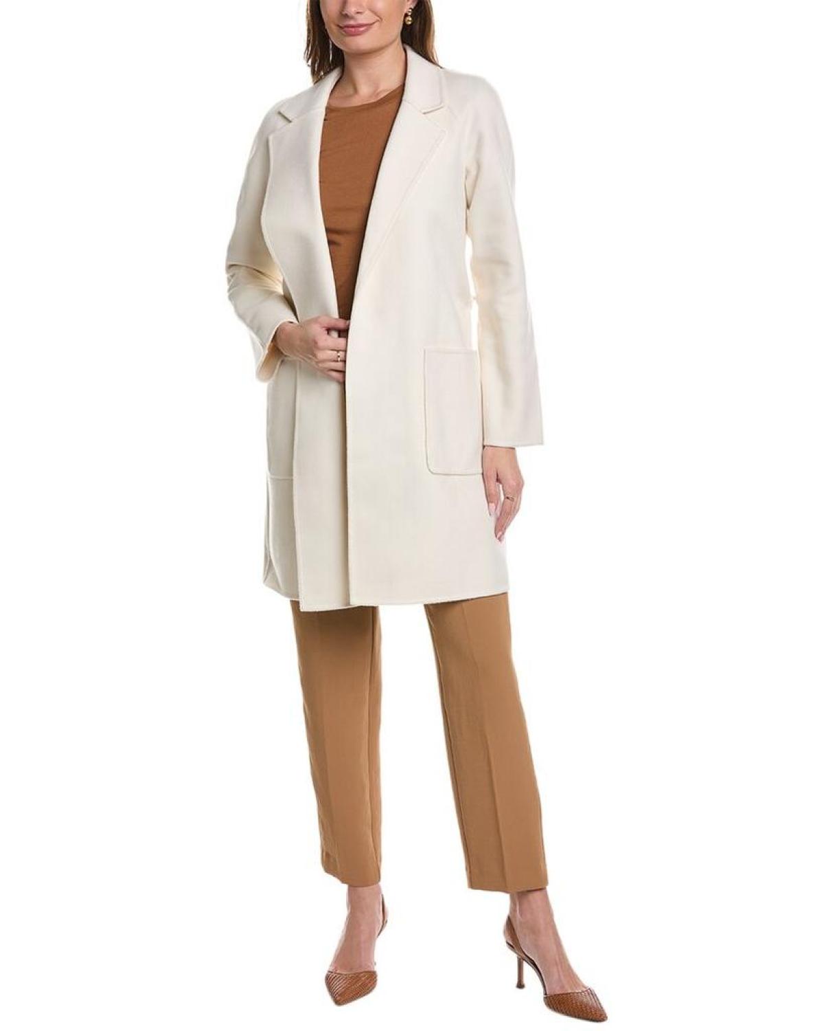 Michael Kors Collection Melton Wool Bathrobe Coat