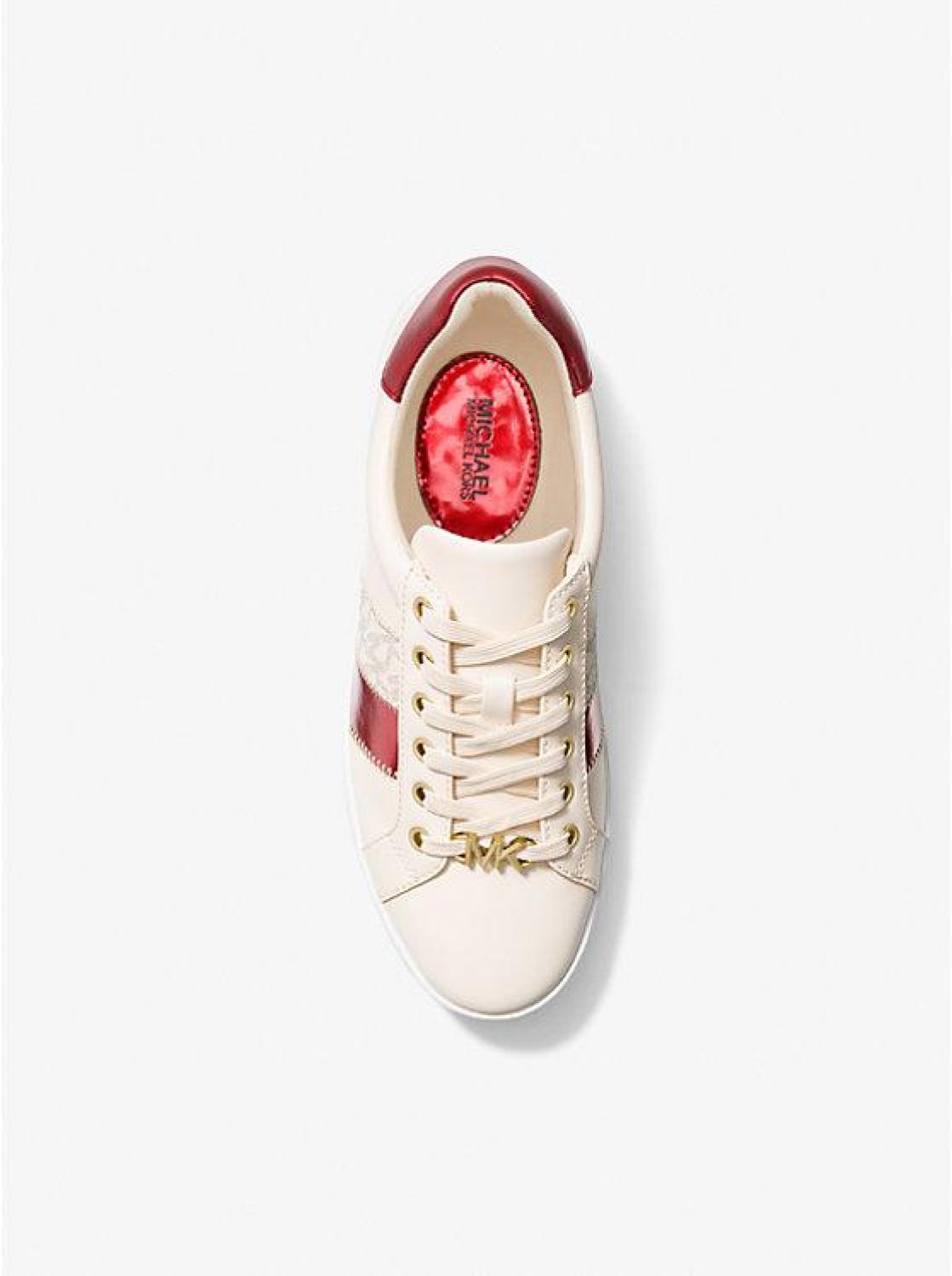 Poppy Metallic and Signature Logo Stripe Sneaker