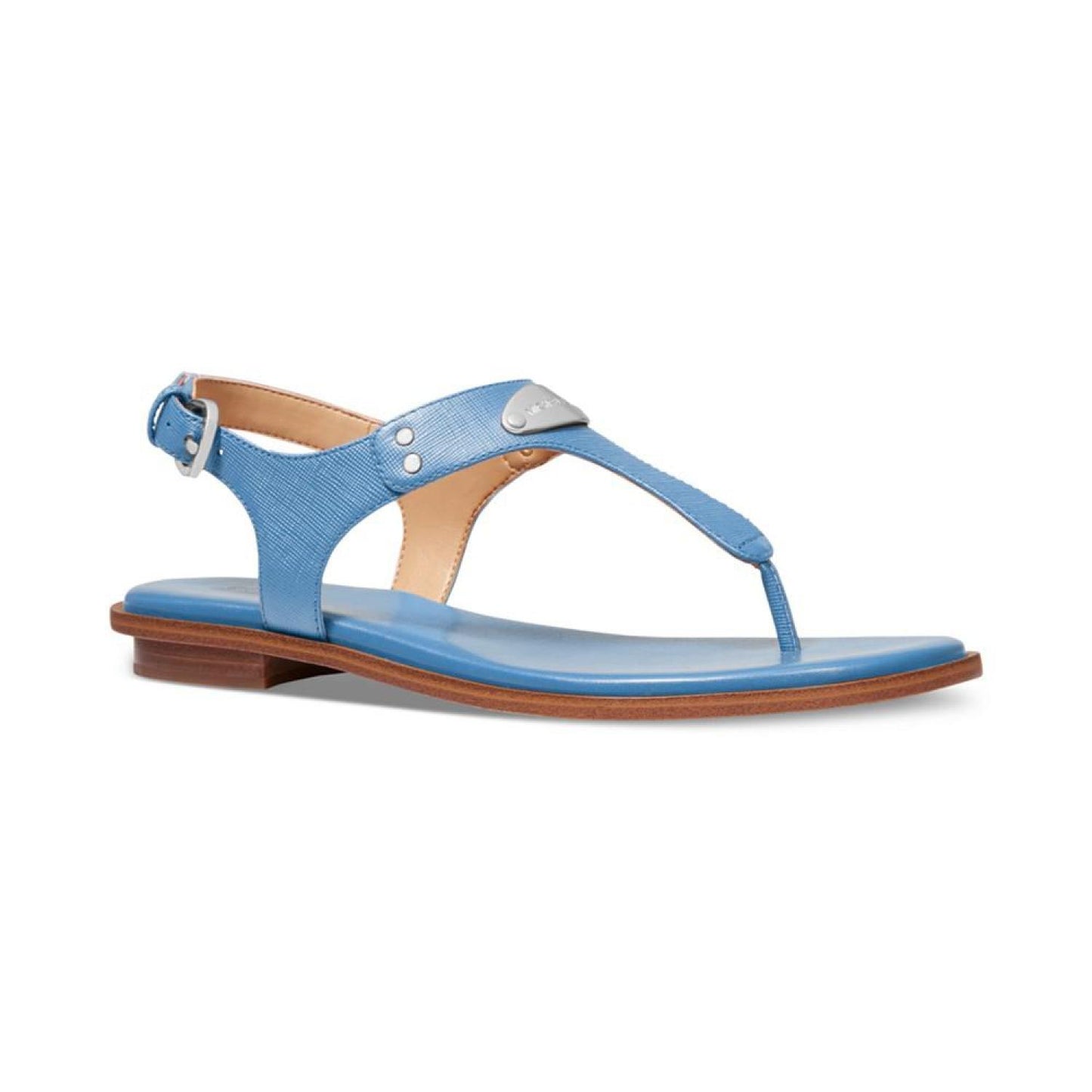 Women's MK Plate Flat Thong Sandals