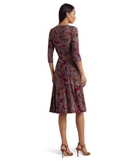 Petite Paisley Surplice Jersey Dress