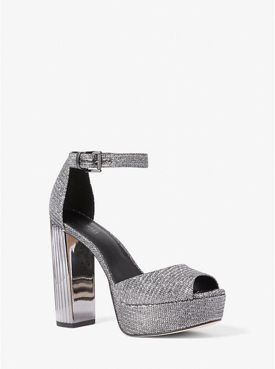 Porter Glitter Chain-Mesh Platform Sandal