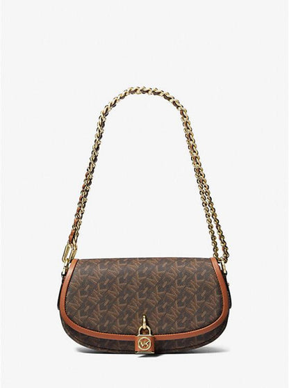 Mila Small Empire Signature Logo Shoulder Bag