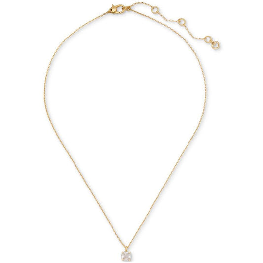 Little Luxuries Gold-Tone Pavé & Crystal Square Pendant Necklace, 16" + 3" extender