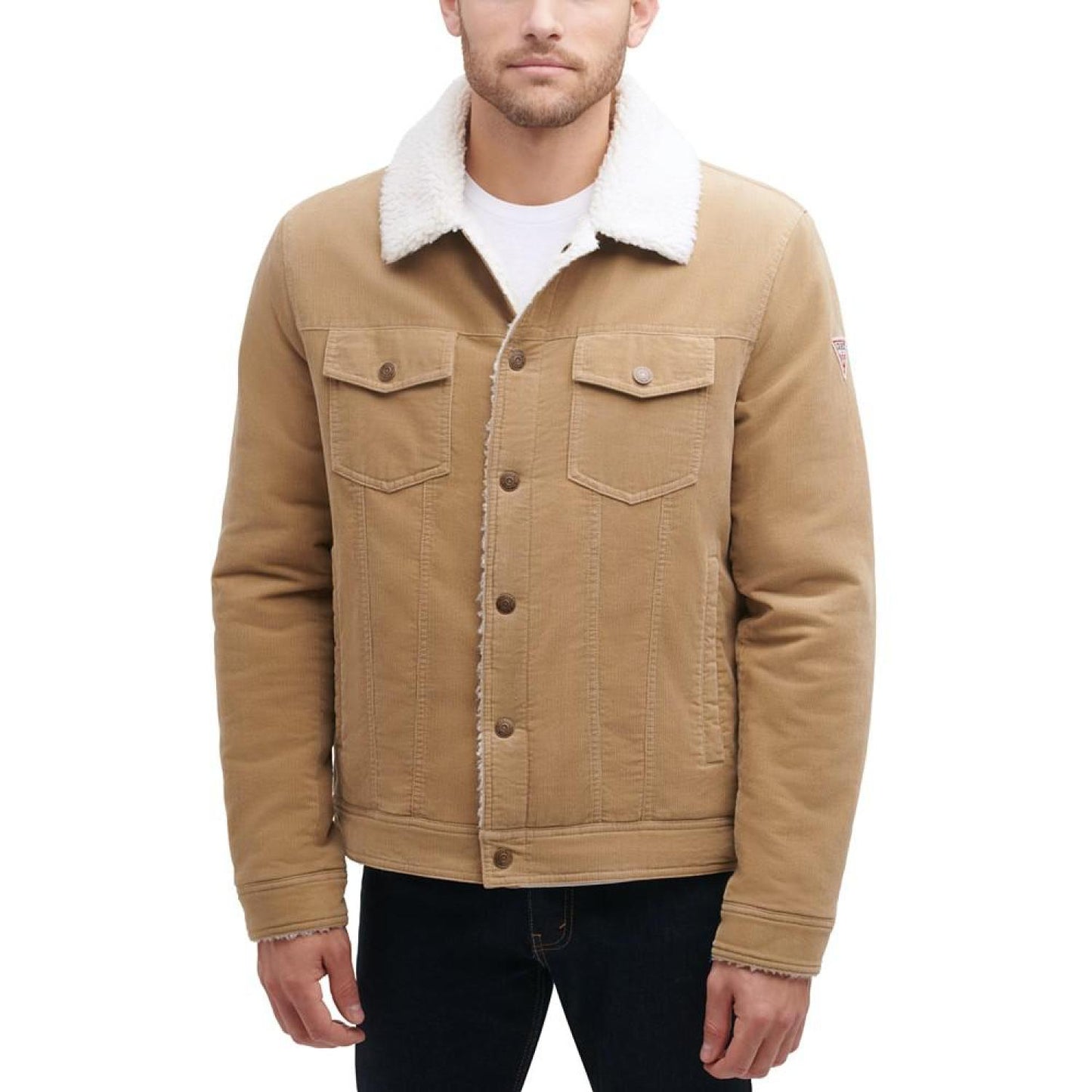 Men's Corduroy Bomber Jacket with Sherpa Collar