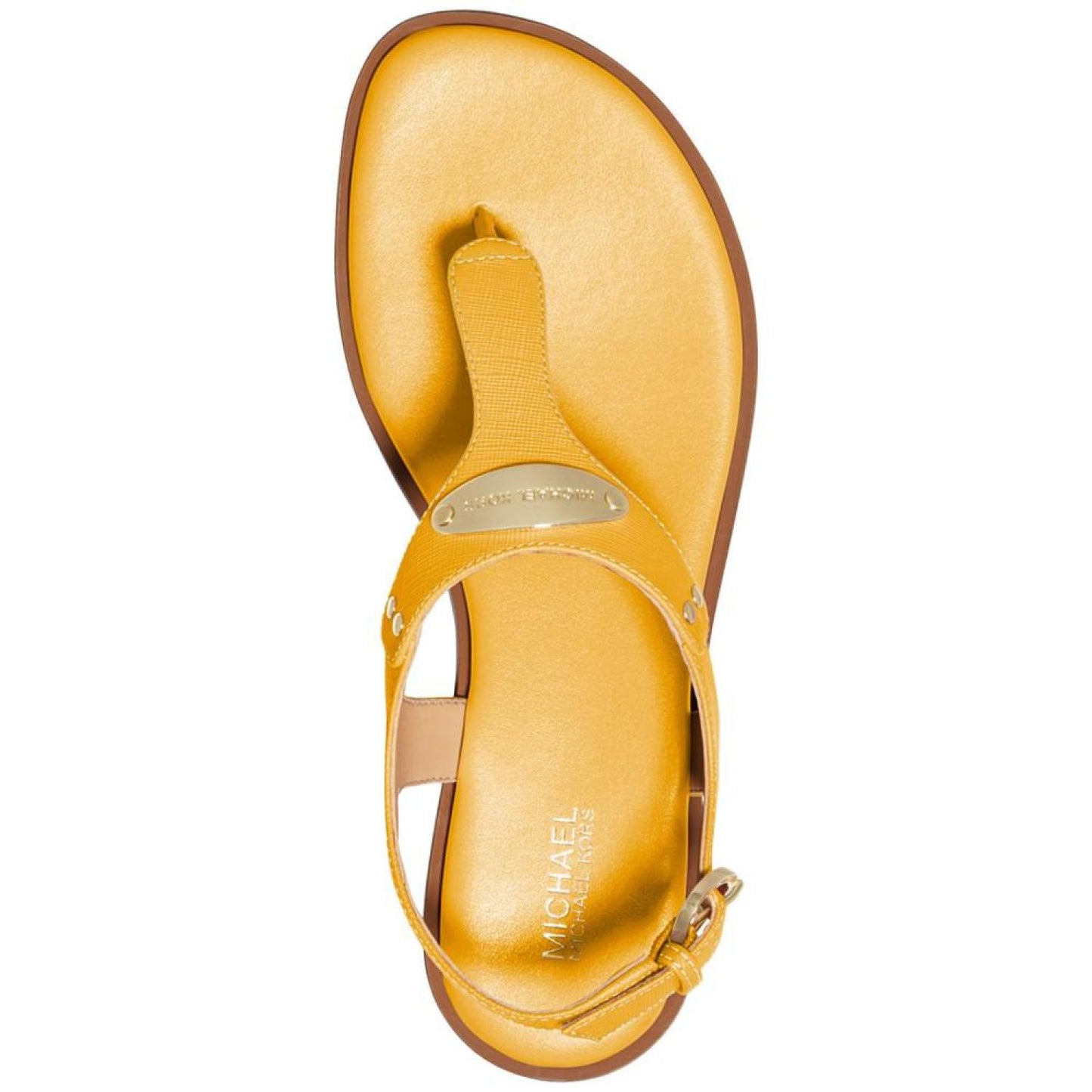 Women's MK Plate Flat Thong Sandals