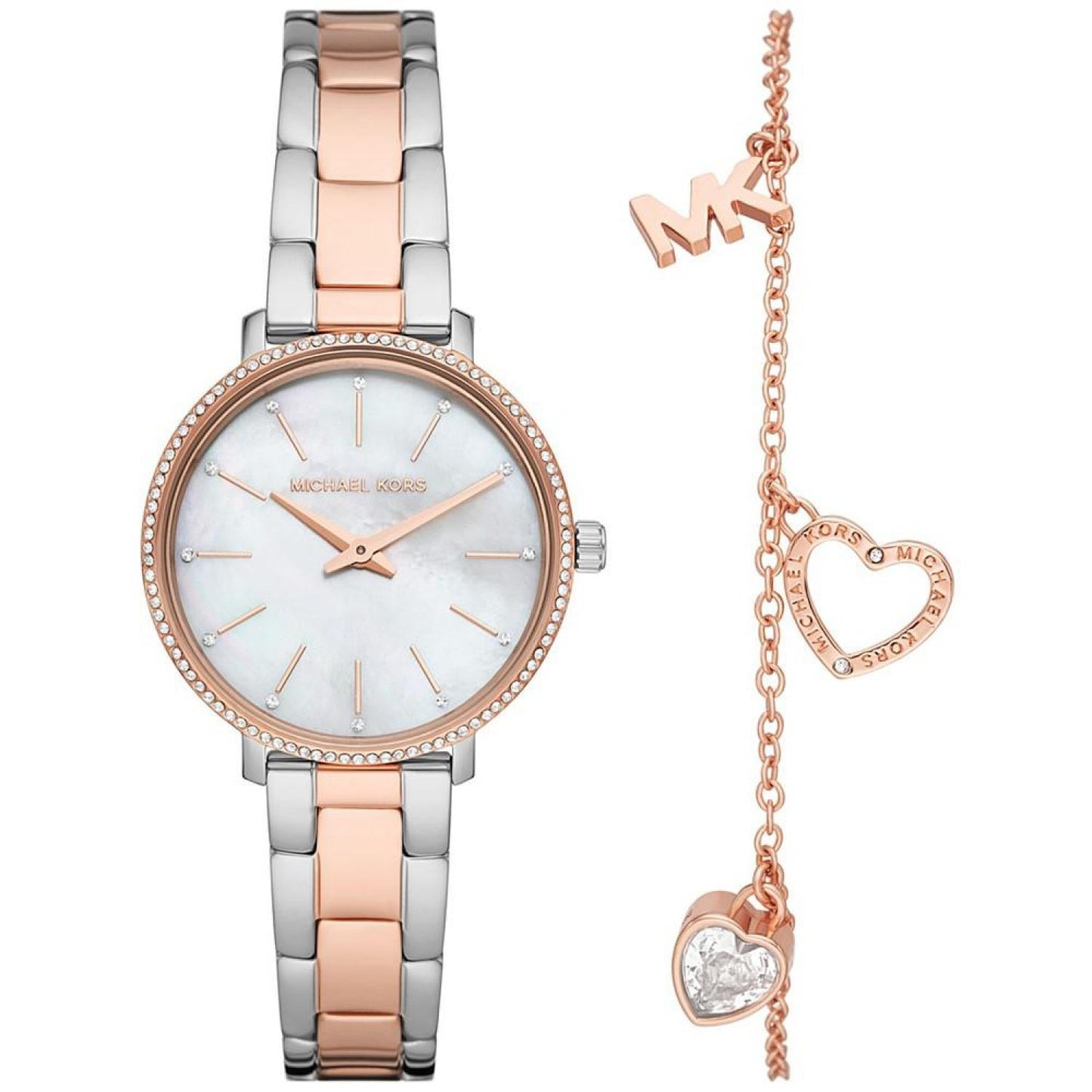 Women's Pyper Two-Hand Two-Tone Stainless Steel Bracelet Watch 32mm and Bracelet Set, 2 Pieces