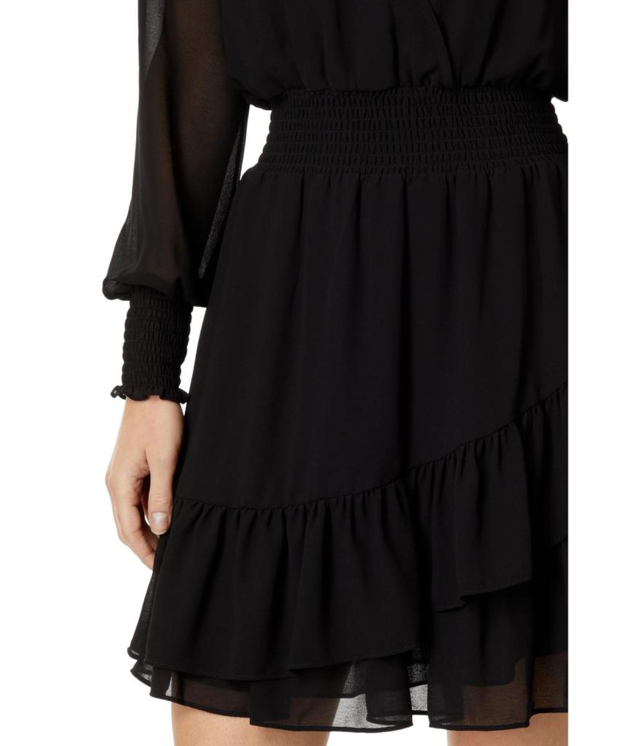 Petite Smock Ruffle Wrap Dress