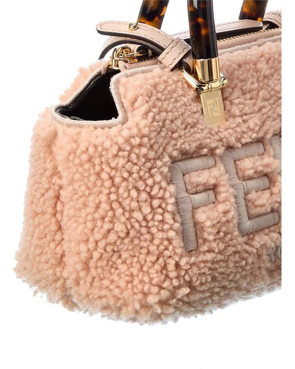 FENDI By The Way Mini Shearling Shoulder Bag