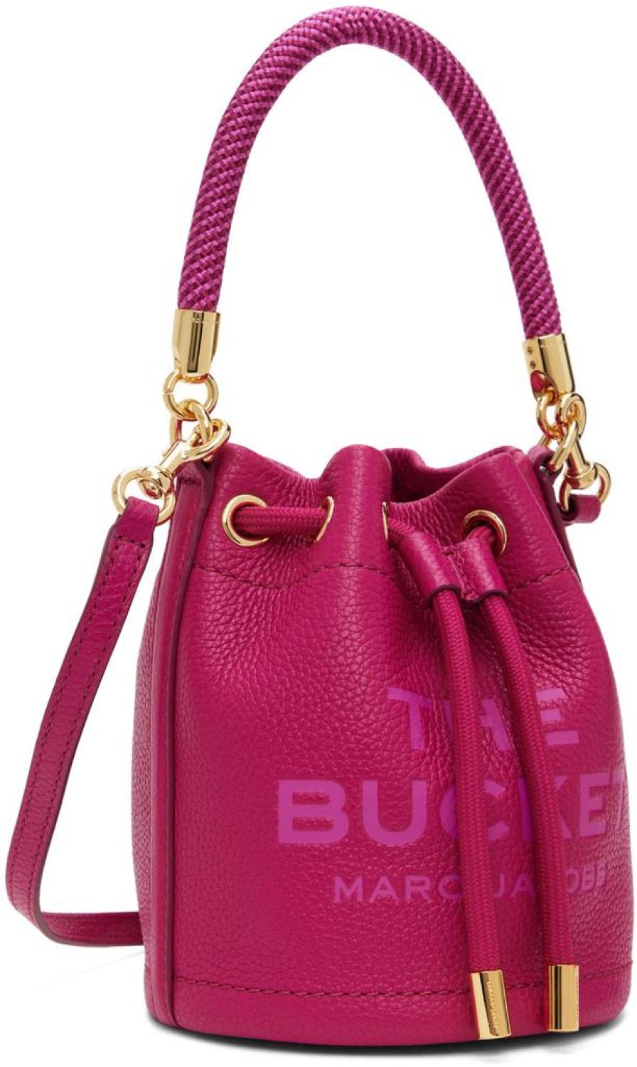 Pink 'The Leather Mini Bucket' Bag