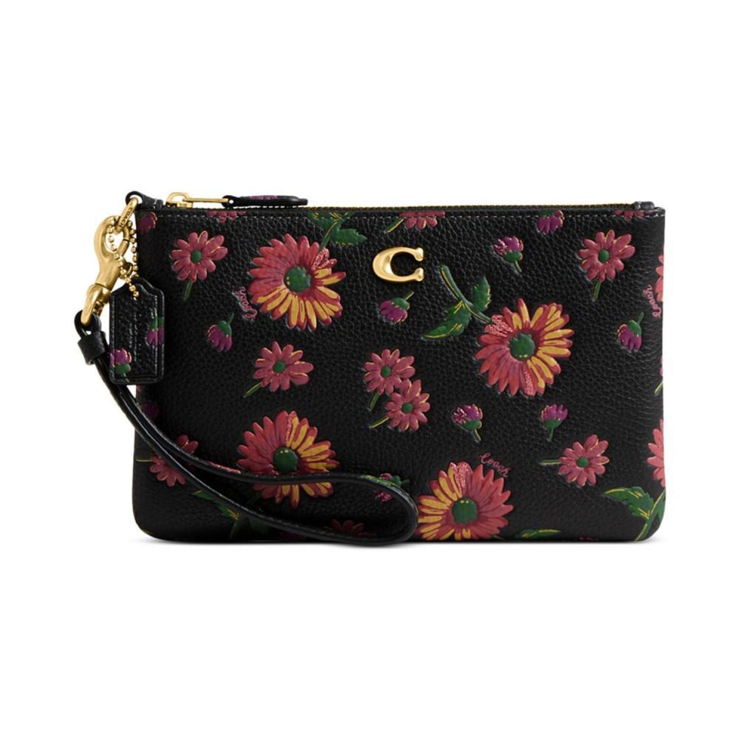 Floral Printed Leather Small Wristlet