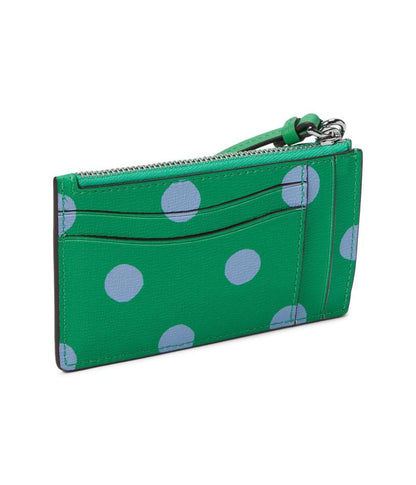 Morgan Sunshine Dot Printed Pvc Coin Card Case Wristlet