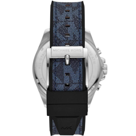 Men's Brecken Navy Polyvinyl Chloride and Black Silicone Strap Watch, 45mm