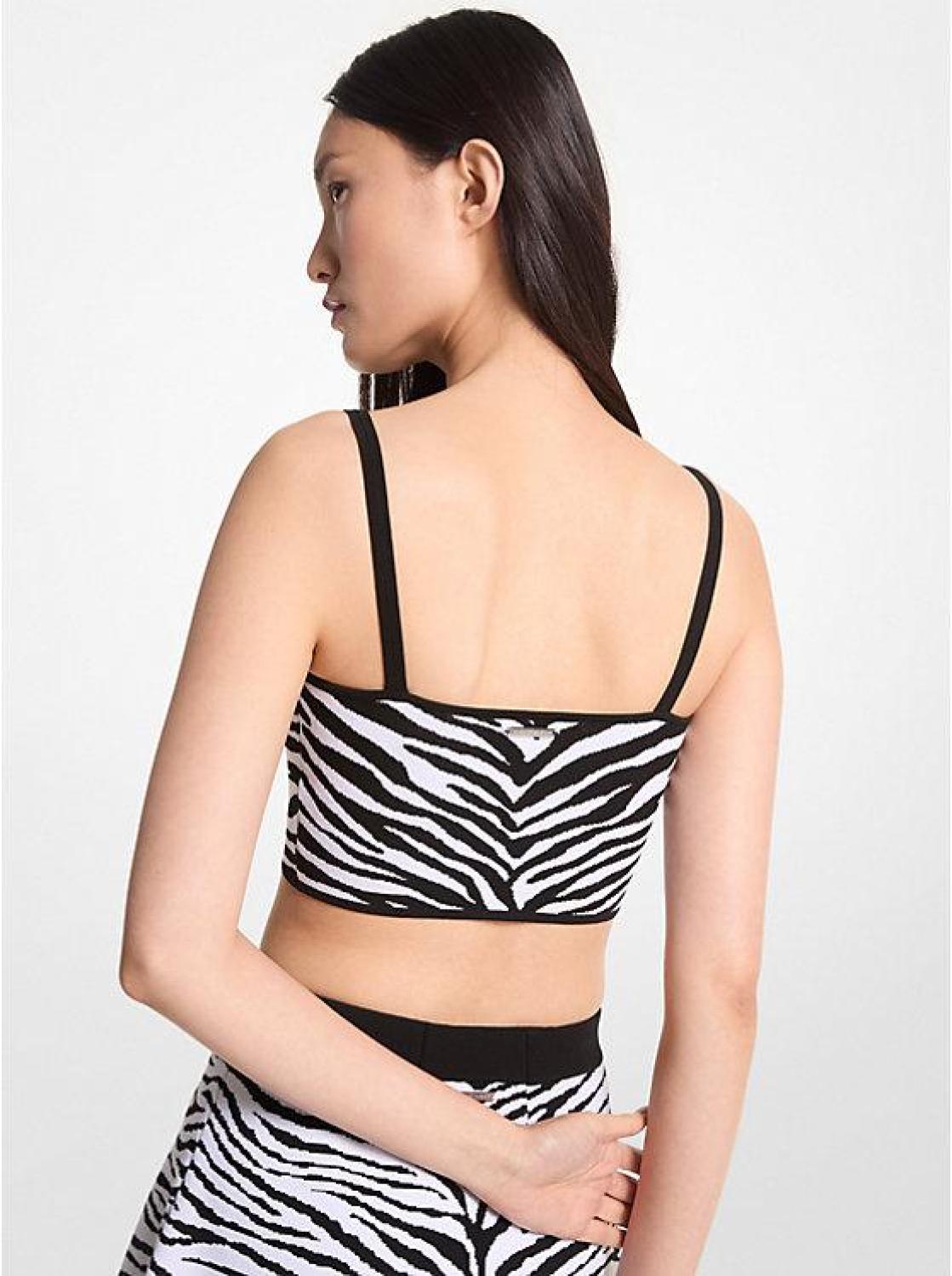 Zebra Jacquard Cropped Tank Top