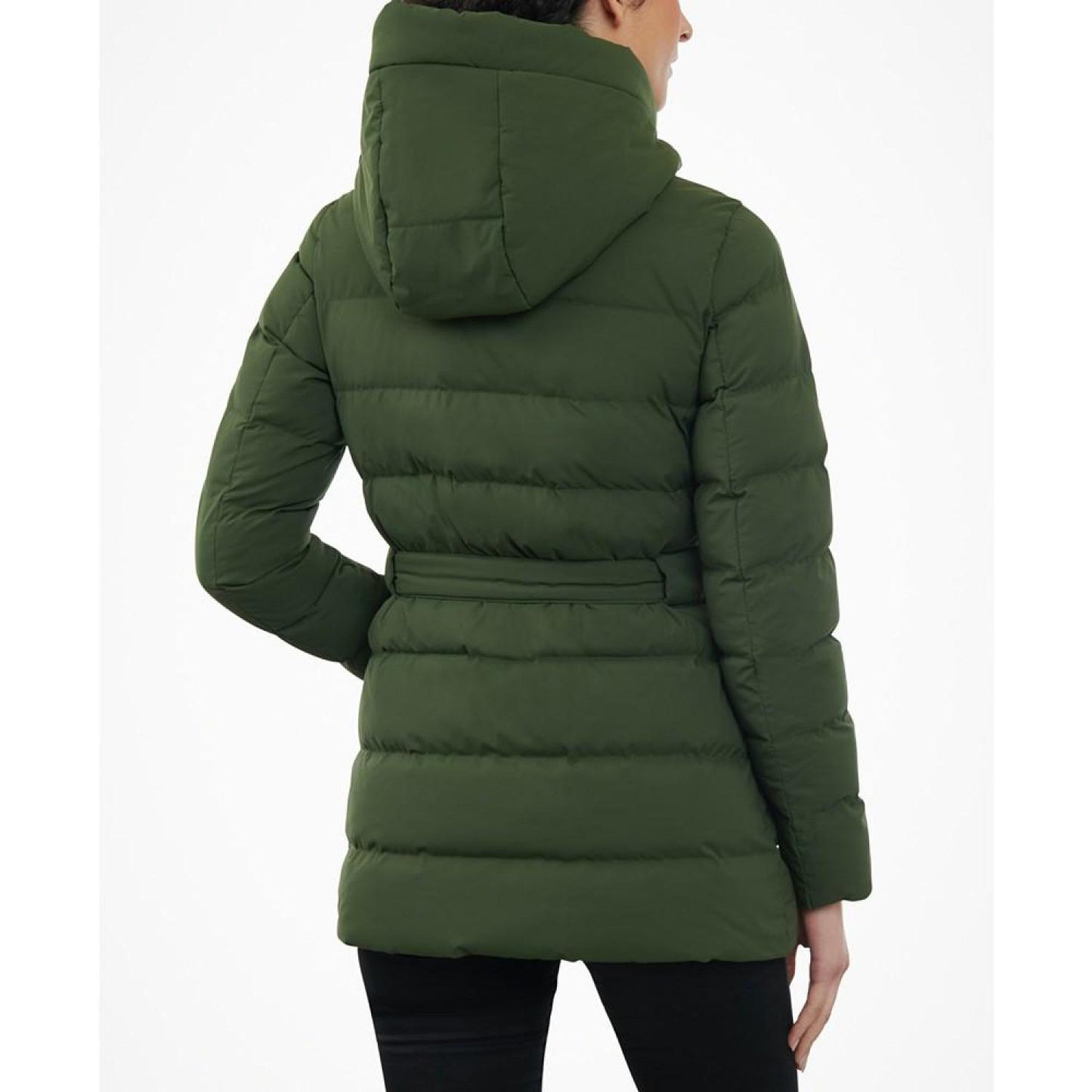 Women's Belted Packable Puffer Coat