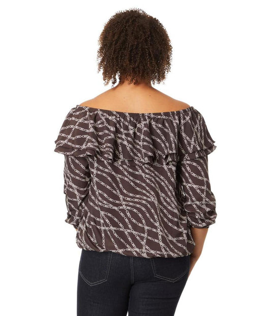 Plus Size Stadium Ruffle Top