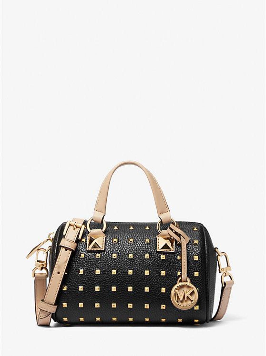 Grayson Small Studded Leather Duffel Crossbody Bag