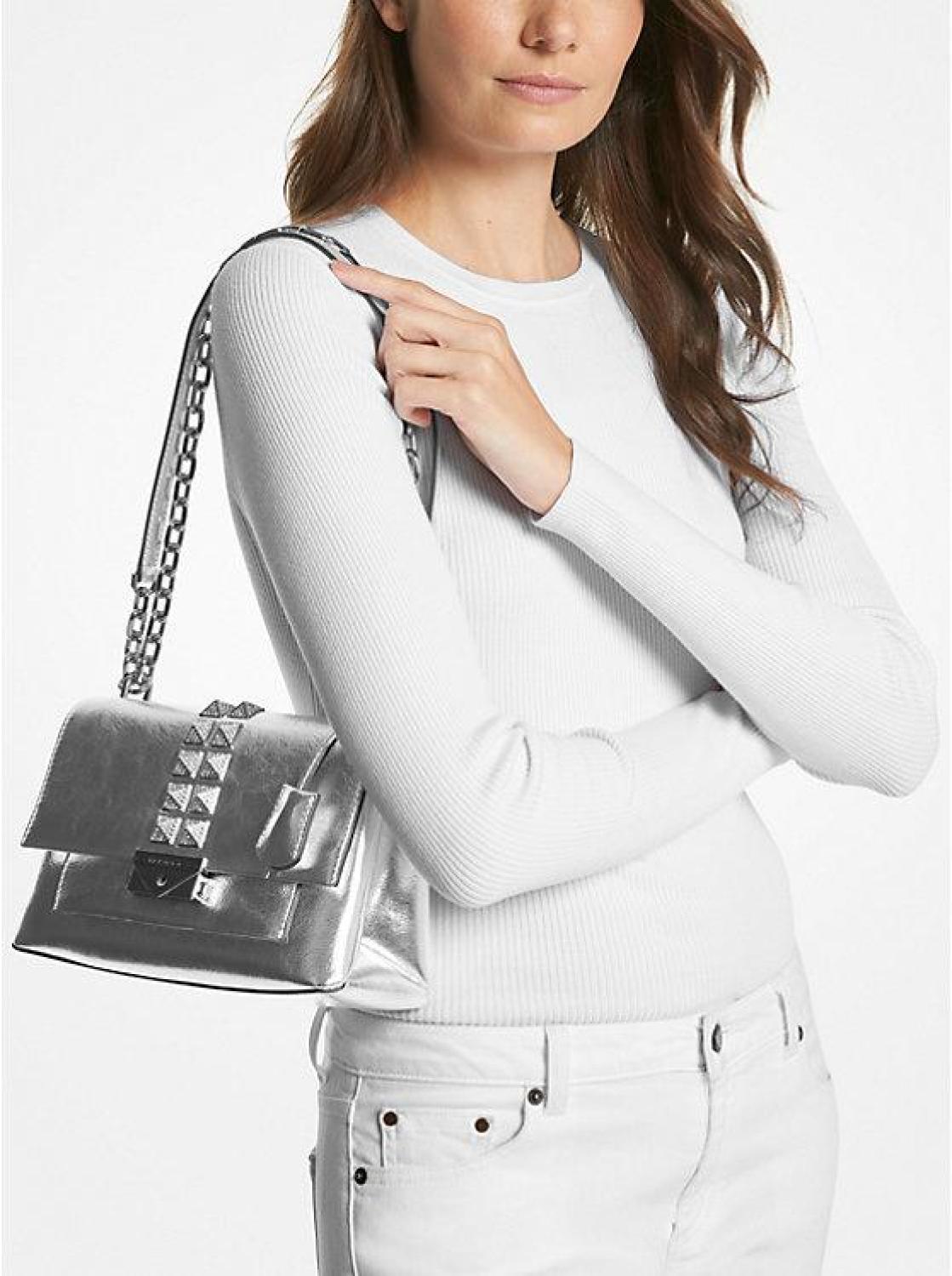 Cece Medium Studded Metallic Shoulder Bag