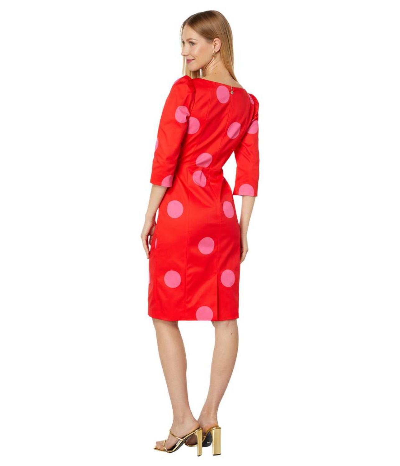 Giant Dot Faille Sheath Dress