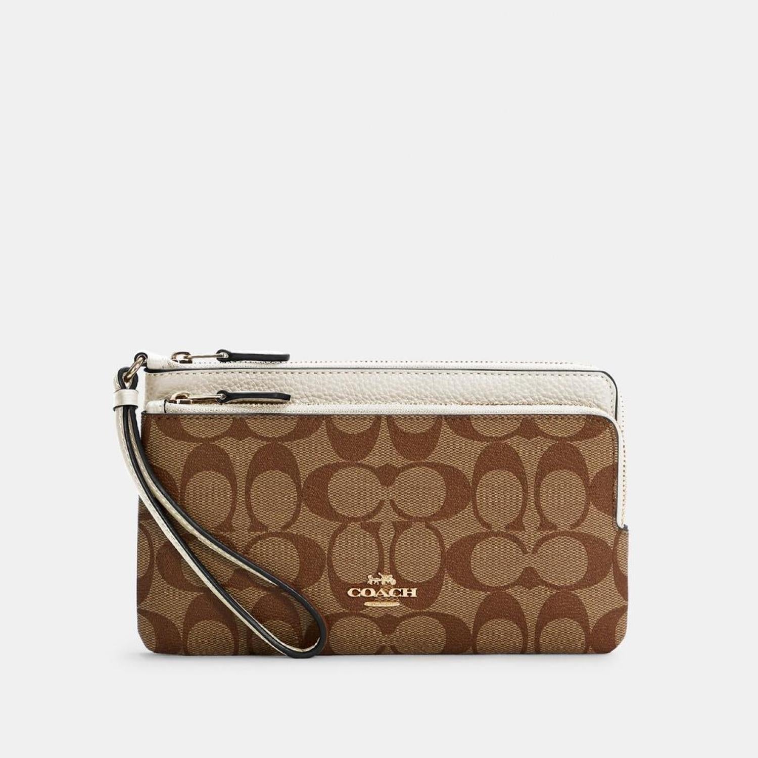 Coach double zip on sale purse