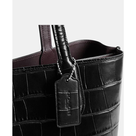 Embossed Croc Leather Willow Tote