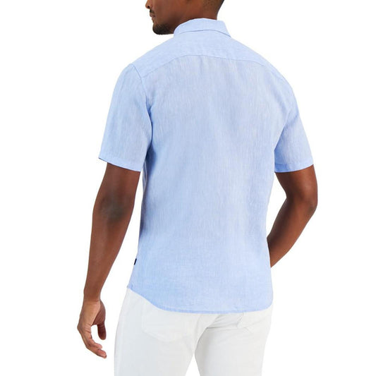 Men's Slim-Fit Yarn-Dyed Linen Shirt