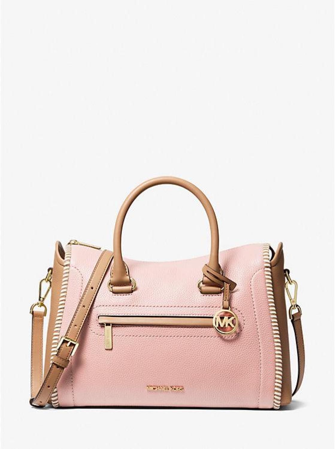 Carine Large Two-Tone Leather Satchel