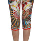 Dolce & Gabbana Multicolor Majolica Silk Capri Pants