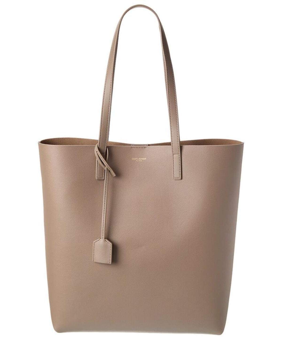 Saint Laurent North/South Medium Leather Shopper Tote