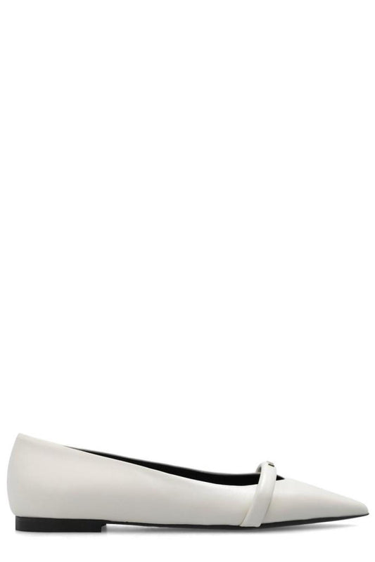 Furla Logo Plaque Pointed Toe Flat Shoes