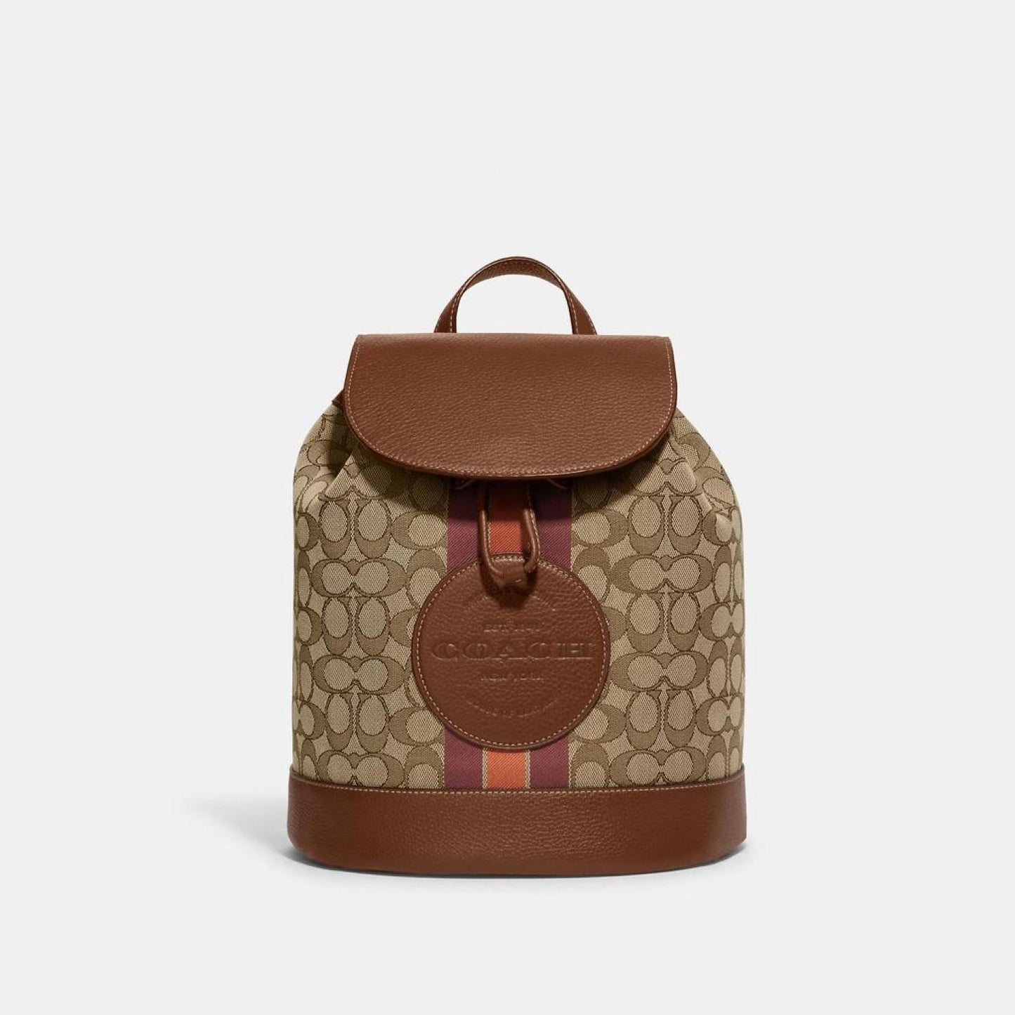 Coach Outlet Dempsey Drawstring Backpack In Signature Jacquard With Coach Patch And Stripe