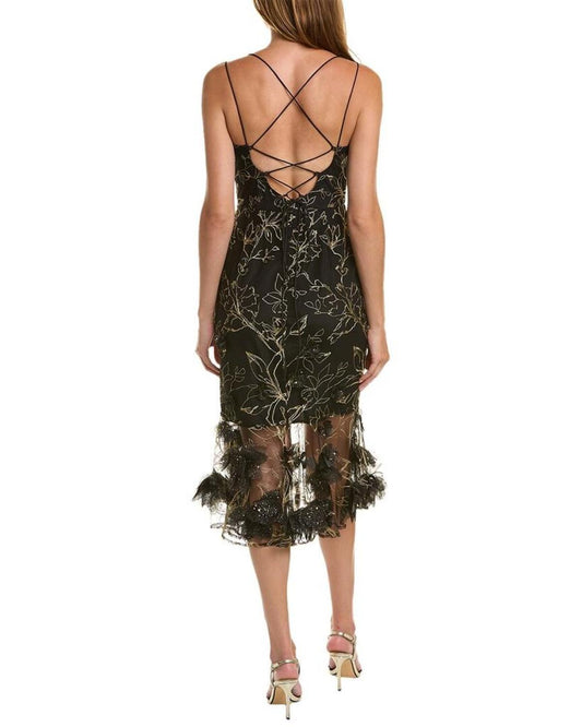 Marchesa Notte Sleeveless Lace Dress