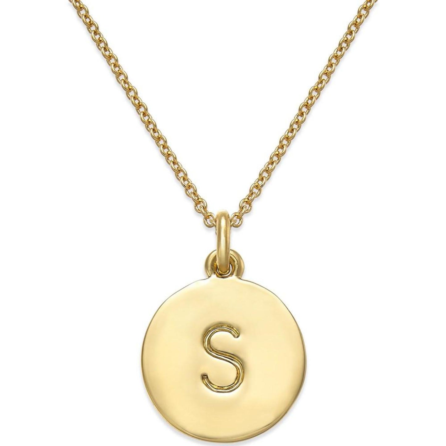 12k Gold-Plated Initials Pendant Necklace, 17" + 3" Extender